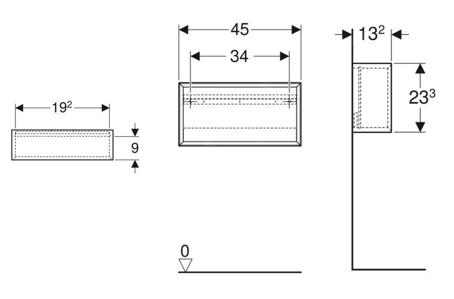 Geberit ICon - Kast 45x23x13 Cm, Open, Eiken 502.322.JH.1 - Afbeelding 2