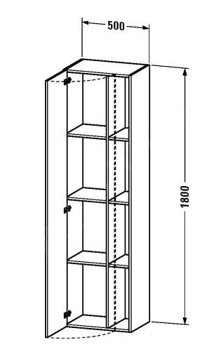 Duravit DuraStyle - Hoge Kast 1800x500x360 Mm, Links, Glanzend Wit DS1249L2222 - Afbeelding 2