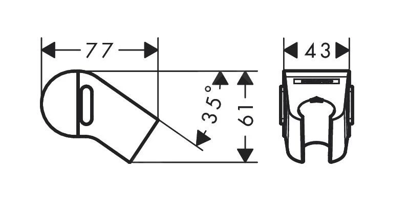 Hansgrohe WallStoris - Schuifstuk, Mat Zwart 27917670 - Afbeelding 2