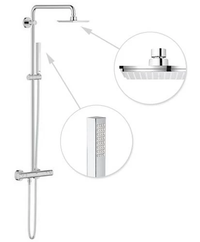 Grohe Euphoria Cube - Douchesysteem Met Thermostaatkraan, 152x152 Mm, 1jet, Chroom 27932000 - Afbeelding 3