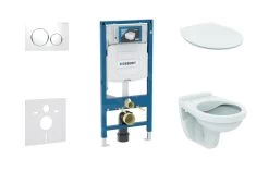 Geberit Duofix - Set Voorwandinstallatie, Closet Alpha Met WC-zitting, SIGMA20 Bedieningsknop, Wit/glanzend Chroom 111.300.00.5 ND4