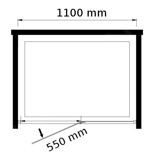 Lansanit LitLUX Brix - Pendel Douchedeur 1100 Mm, Rechts, Glanzend Aluminium/helder Glas H2Y-11R - Afbeelding 2