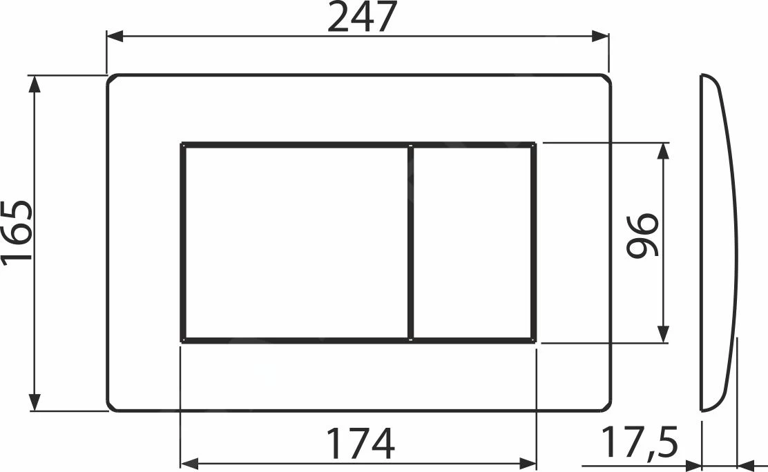 Kielle Gemini III - Bedieningspaneel, Mat Zwart 70208040 - Afbeelding 2