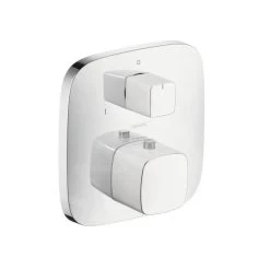 Hansgrohe PuraVida - Afdekset Voor Thermostaat Met Stop- En Omstelkraan, Wit/chroom 15771400