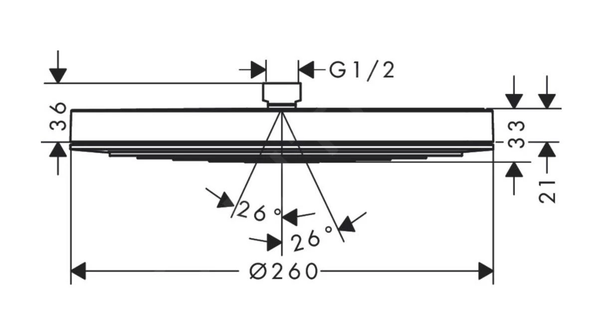 Hansgrohe Pulsify S - Hoofddouche 260, 1 Straalsoort, EcoSmart, Mat Wit 24141700 - Afbeelding 2