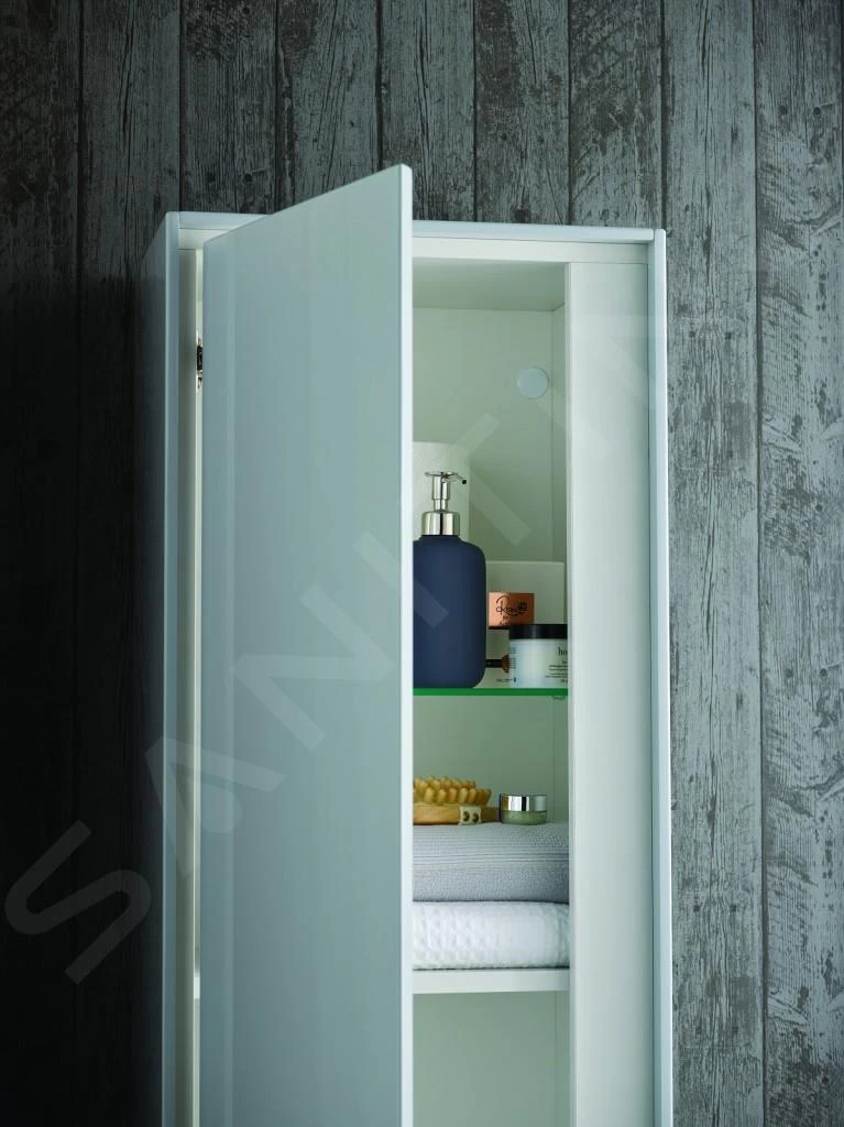 Ideal Standard Connect Air - Hoge Kast 400x300x1200 Mm, Glanzend Licht Grijs/mat Wit E0834EQ - Afbeelding 3