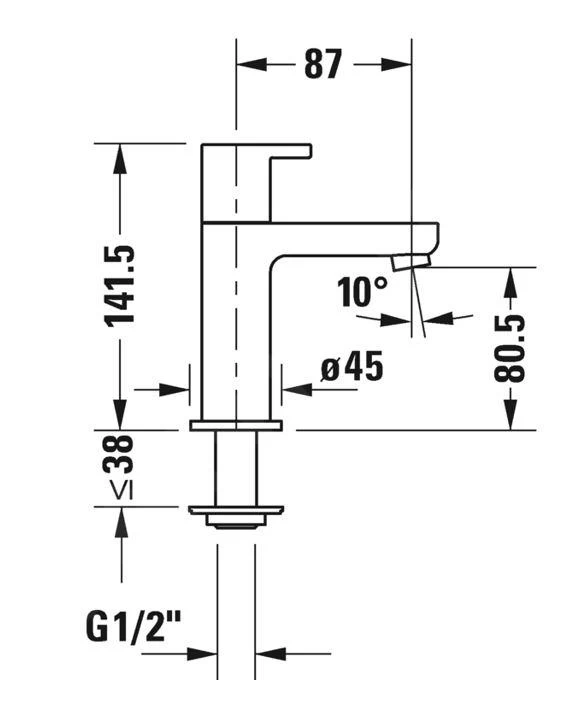 Duravit B.2 - Koudwaterkraan, Chroom B21080002010 - Afbeelding 2