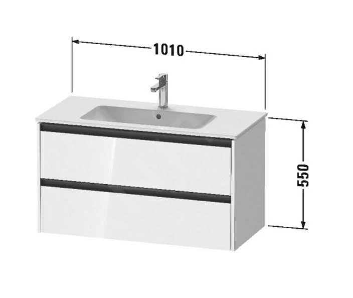 Duravit Ketho.2 - Wastafelkast 550x1010x480 Mm, 2 Laden, Grafiet Mat K25264049490000 - Afbeelding 2