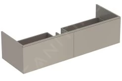 Geberit Xeno 2 - Wastafelonderkast Varicor 1400 Mm Met LED Verlichting En 2 Laden, Grijs/beige 500.348.00.1