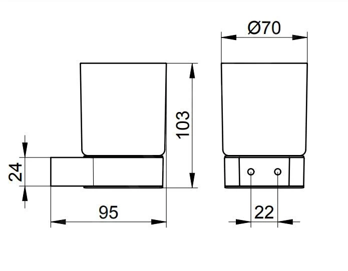Keuco Plan - Tandenborstelbeker Met Houder, Glas/chroom 14950010100 - Afbeelding 2