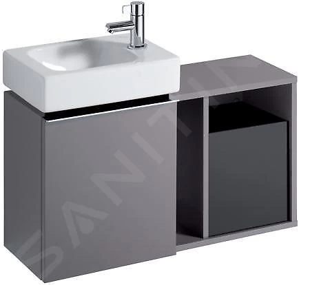 Geberit ICon Xs - Zijelement Met Opbergvak, 370x400x245 Mm, Platina Hoogglans 840139000 - Afbeelding 4
