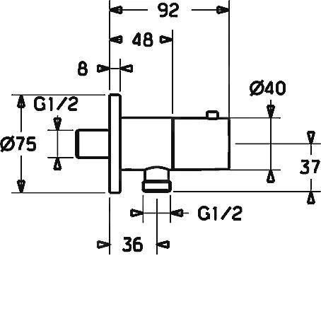Hansa Jet - Wandaansluitbocht, Chroom 51570173 - Afbeelding 2