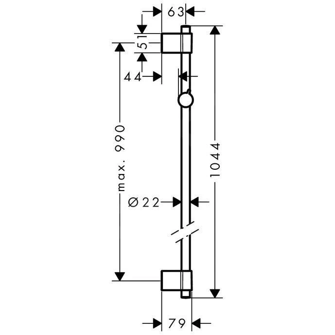 Hansgrohe Unica’ Varia - Glijstang 1050 Mm, Chroom 27356000 - Afbeelding 2
