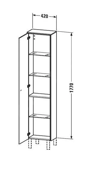 Duravit Brioso - Hoge Kast 1770x420x240 Mm, Links, Glanzend Wit BR1320L2222 - Afbeelding 2