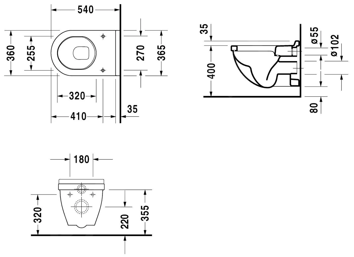 Duravit Starck 3 - Wandcloset, Wit 2200090000 - Afbeelding 2
