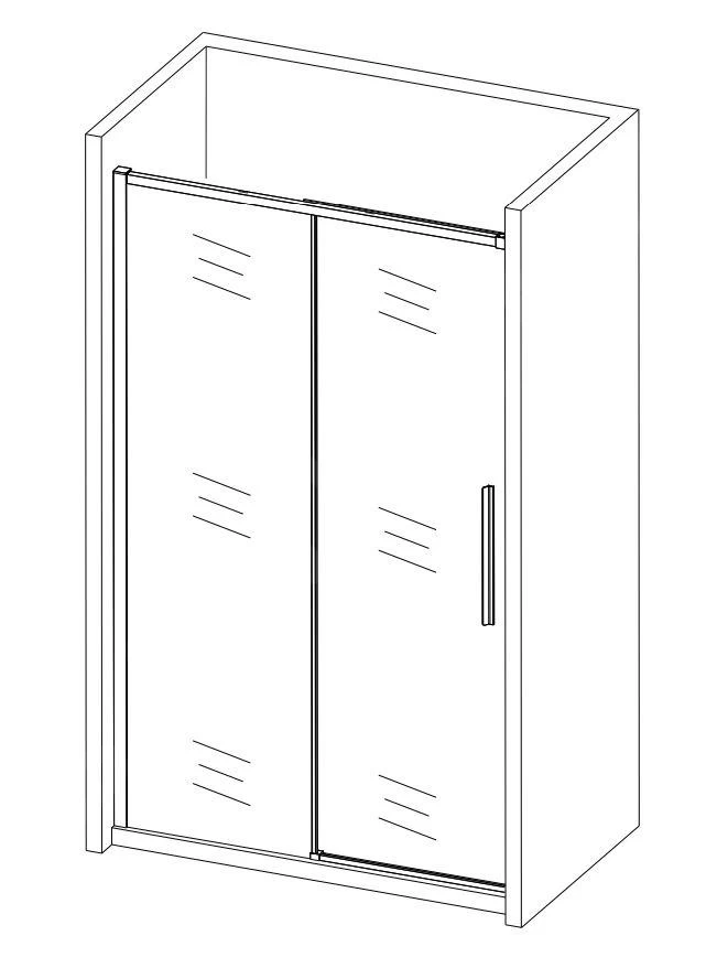 Lansanit LitLUX Slim Alvaro - Douche Schuifdeur 1200 Mm, Glanzend Aluminium/helder Glas SZD12 - Afbeelding 3