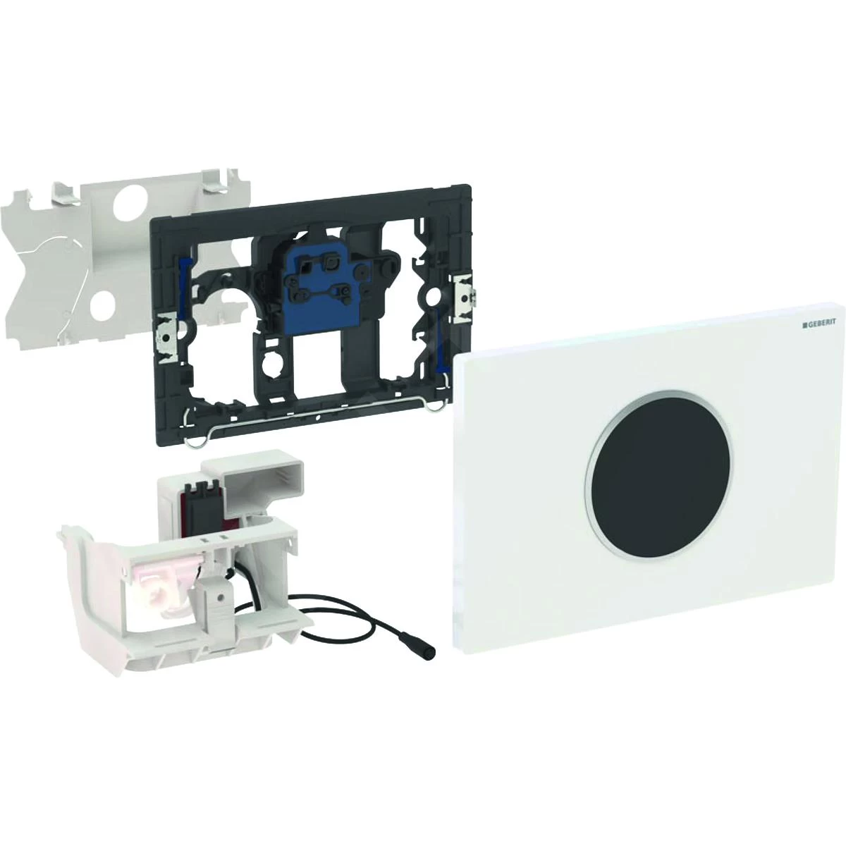 Geberit Sigma10 - Bedieningsplaat, Elektronisch, Dual Flush Spoeling, Netvoeding, Zwart/chroom 115.907.KM.1 - Afbeelding 3