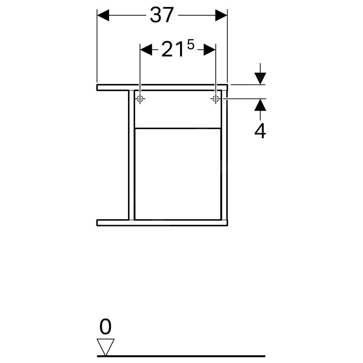 Geberit ICon Xs - Zijelement Met Opbergvak, 370x400x245 Mm, Platina Hoogglans 840139000 - Afbeelding 3