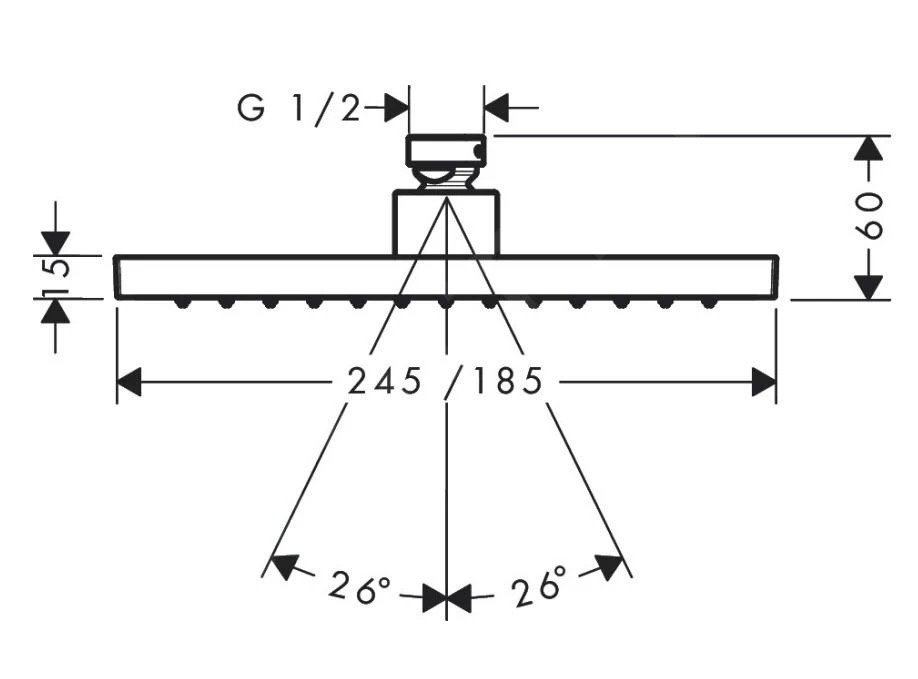 Axor Douche Programma - Hoofddouche 245/185, 1jet, EcoSmart, Chroom 35374000 - Afbeelding 2