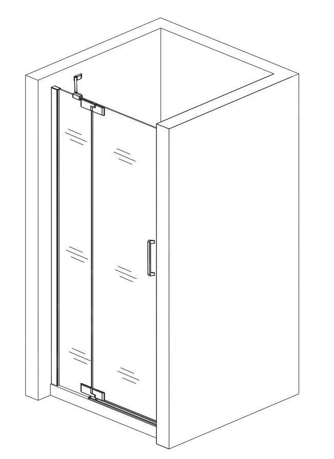 Lansanit LitLUX Brix - Pendel Douchedeur 1100 Mm, Links, Glanzend Aluminium/helder Glas H2Y-11L - Afbeelding 3