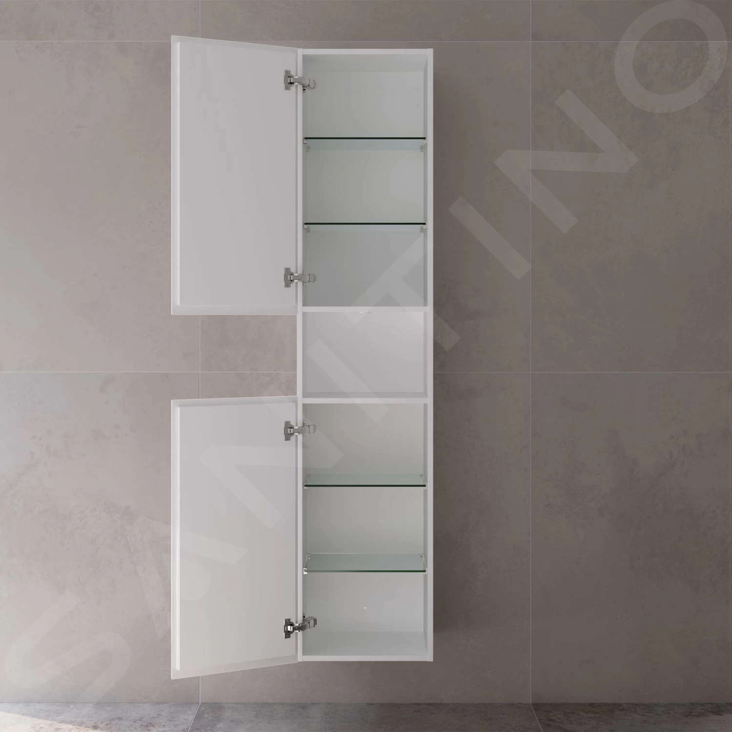 Keuco Stageline - Hoge Kast, 400x1800x360 Mm, 2 Deuren, Scharnieren Links, Wit 32831300001 - Afbeelding 3