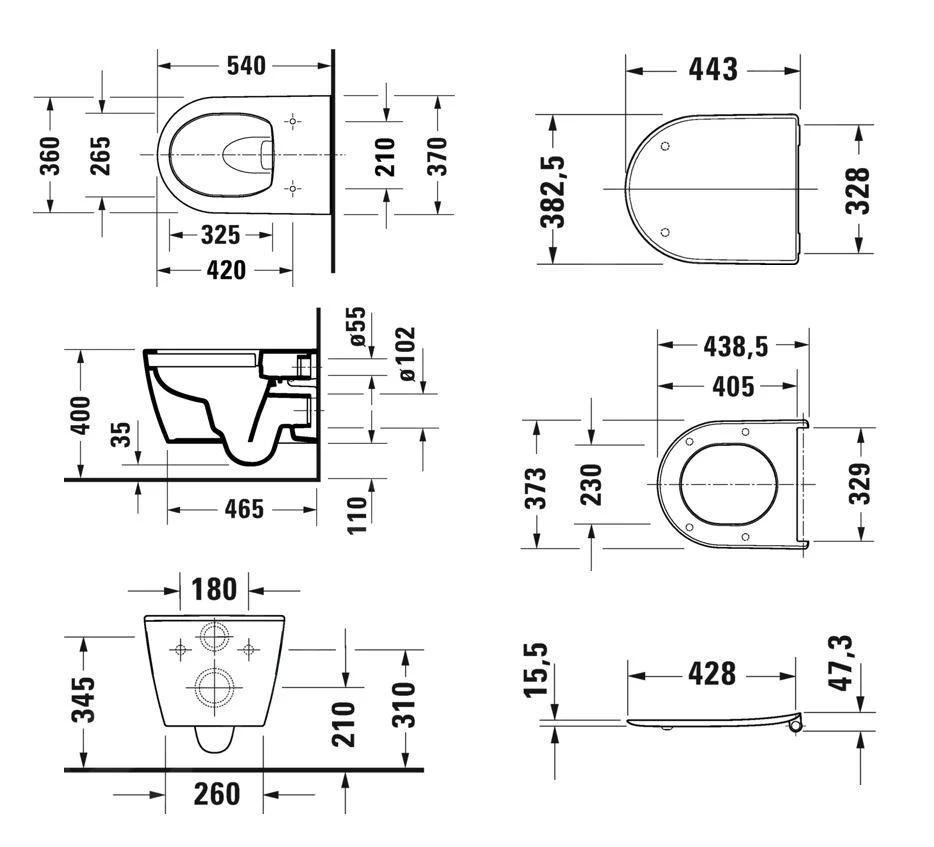 Duravit Soleil By Starck - Hangend Toilet Met SoftClose Zitting, Rimless, HygieneFlush, HygieneGlaze, Wit 45910920A1 - Afbeelding 2