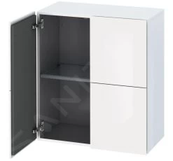 Duravit L-Cube - Hoge Badkamerkast 800x700x363 Mm, 2 Deuren, Glanzend Wit LC117702222