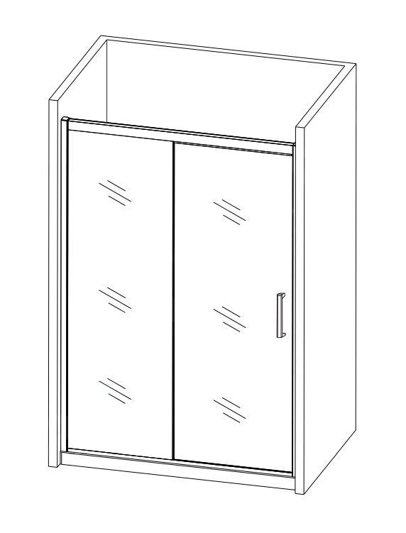 Lansanit LitLUX Serra - Douche Schuifdeur 1200 Mm, Glanzend Aluminium/helder Glas SEU12-2 - Afbeelding 3