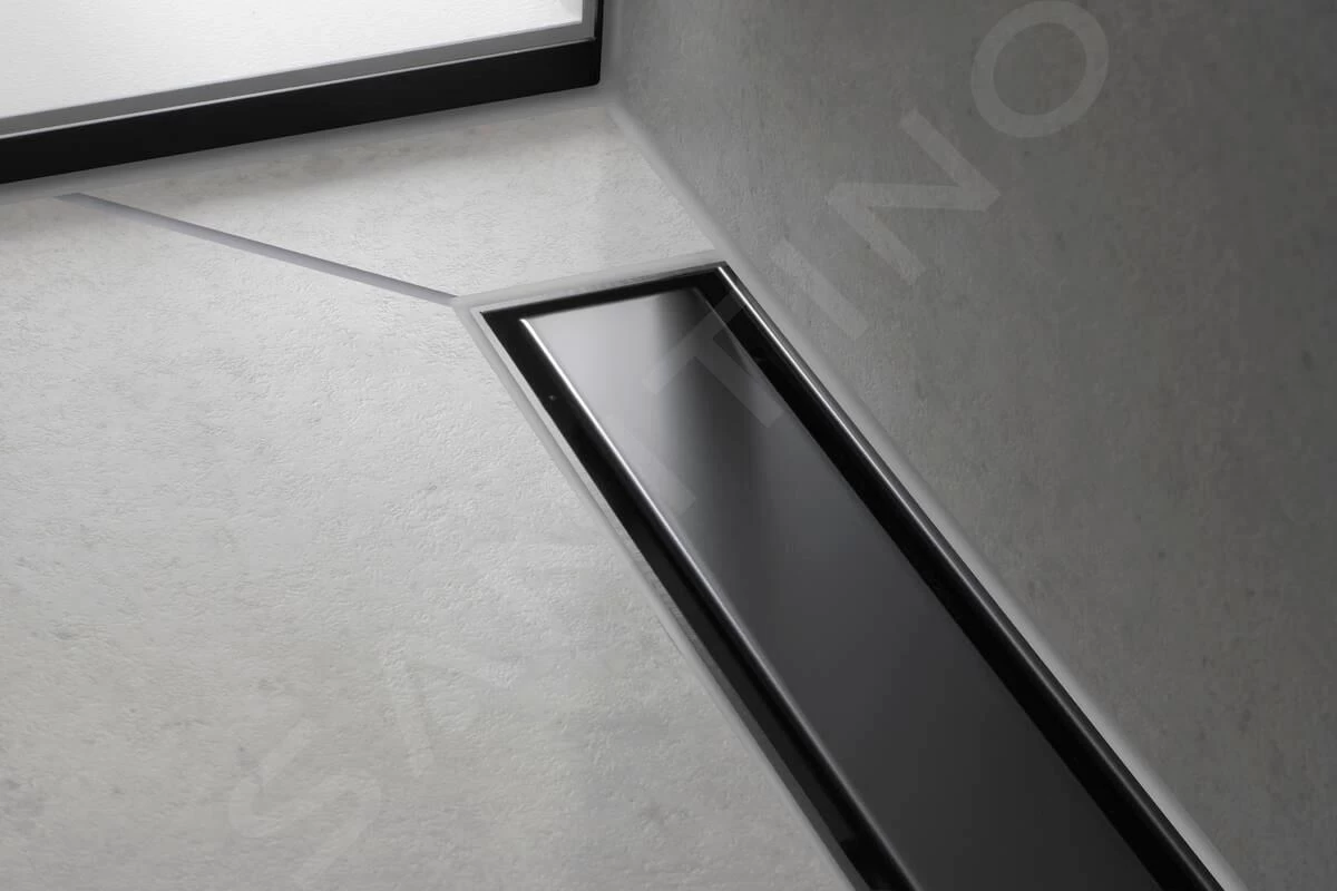 Hansgrohe RainDrain Match - Douchegoot Met Rvs Rooster 900, In Hoogte Verstelbaar Frame, Zwart 56040610 - Afbeelding 3