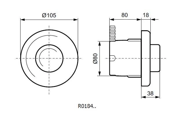 Ideal Standard Septa Pro - Bedieningspaneel XS P2, Wit R0184AC - Afbeelding 2