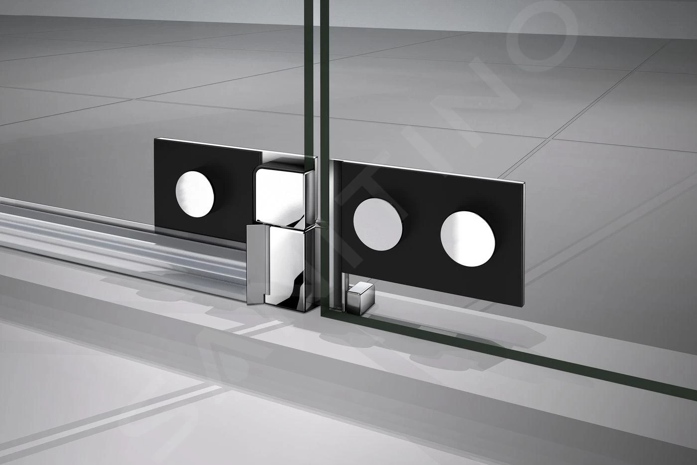 Lansanit LitLUX Brix - Pendel Douchedeur 1100 Mm, Links, Glanzend Aluminium/helder Glas H2Y-11L - Afbeelding 5