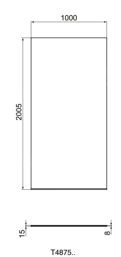 Ideal Standard I.Life - Douchewand 1000 Mm, Silver Bright/helder Glas T4875EO - Afbeelding 2