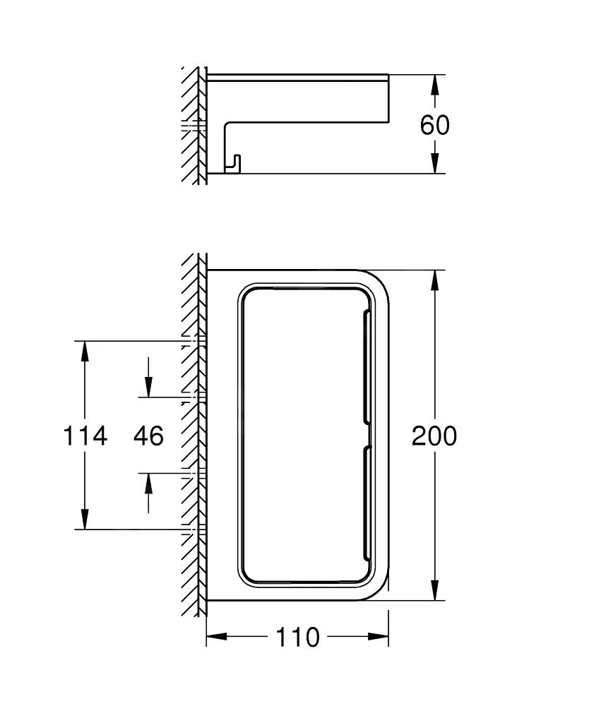 Grohe QuickFix Start Cube - Planchet, Lengte 20 Cm, Chroom 41107000 - Afbeelding 2