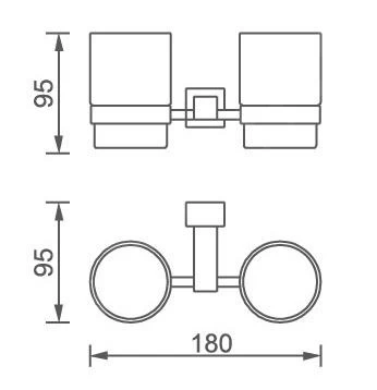 Novaservis Titania Anet - Glashouder, Melkglas/chroom 66357,0 - Afbeelding 2