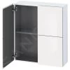 Duravit L-Cube - Hoge Badkamerkast 800x700x243 Mm, 2 Deuren, Glanzend Wit LC116702222