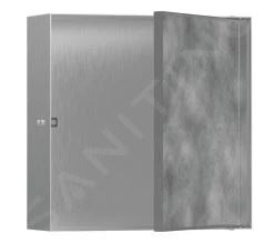 Hansgrohe XtraStoris Rock - Inbouwnis, Met Deur, 300x300x100 Mm, Geborsteld Rvs 56085800