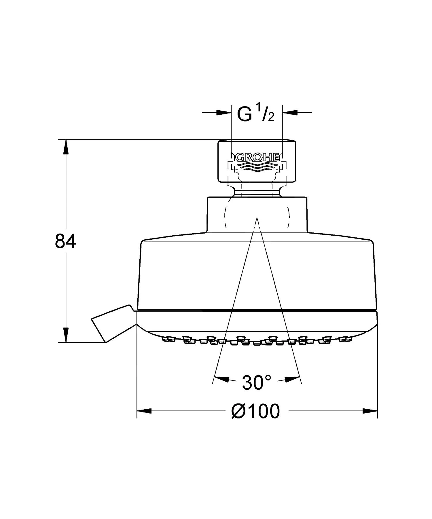 Grohe Tempesta Cosmopolitan - Hoofddouche 4jet, Chroom 26043001 - Afbeelding 4