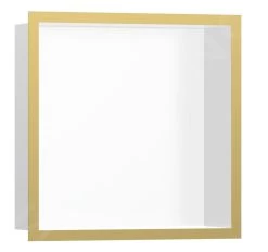 Hansgrohe XtraStoris Individual - Inbouwnis Met Designlijst, 300x300x100 Mm, Mat Wit/gepolijst Goud 56099990