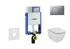 Geberit Kombifix - Set Voorwandinstallatie, Toilet En Zitting Ideal Standard Tesi, Bedieningsplaat Sigma01, Mat Chroom 110.302.00.5 NF3
