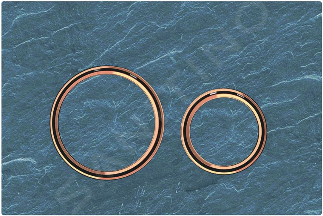 Geberit Sigma21 - Bedieningsplaat, Dual Flush Spoeling, Mustang Leisteen/rood Goud 115.650.JM.1