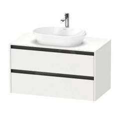 Duravit Ketho.2 - Wastafelonderkast Met Uitsparing 568x1000x550 Mm, 2 Laden, Mat Wit K24896018180000