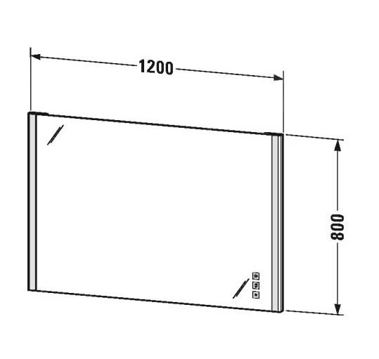 Duravit XSquare - Spiegel 1200x800 Mm, Met LED-verlichting En Verwarming XS7014000000000 - Afbeelding 2