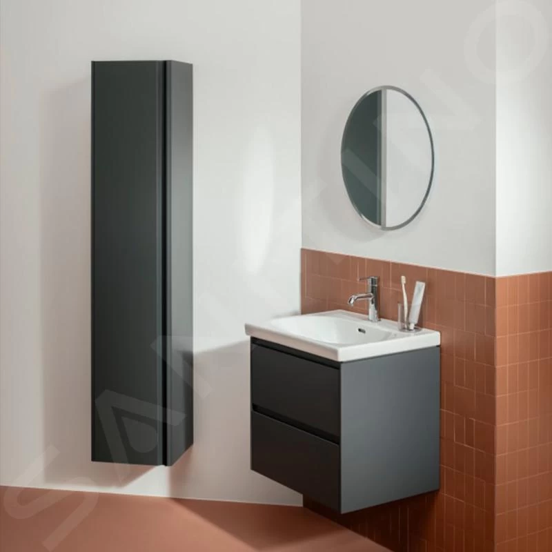 Laufen Lani - Hoge Kast 165x35 Cm, 1 Deur, Scharnieren Links, Grijs H4037211122661 - Afbeelding 3