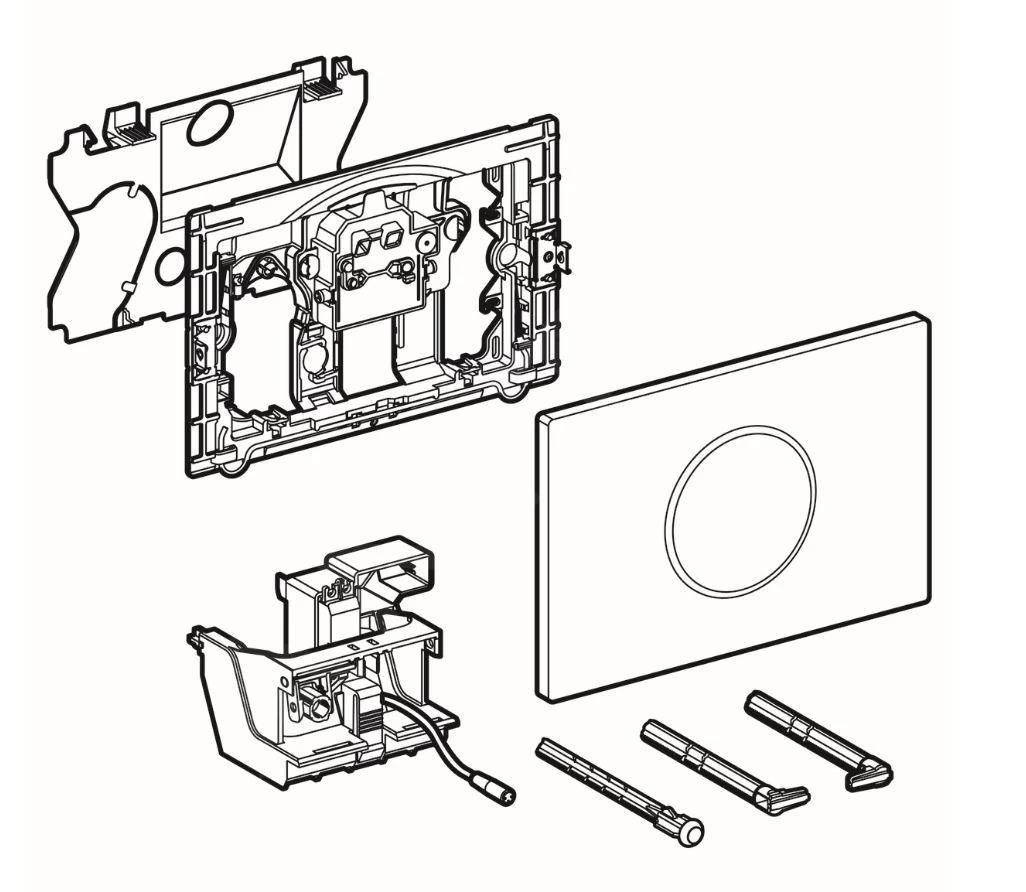 Geberit Sigma10 - Bedieningsplaat, Elektronisch, Dual Flush Spoeling, Netvoeding, Zwart/chroom 115.907.KM.1 - Afbeelding 4