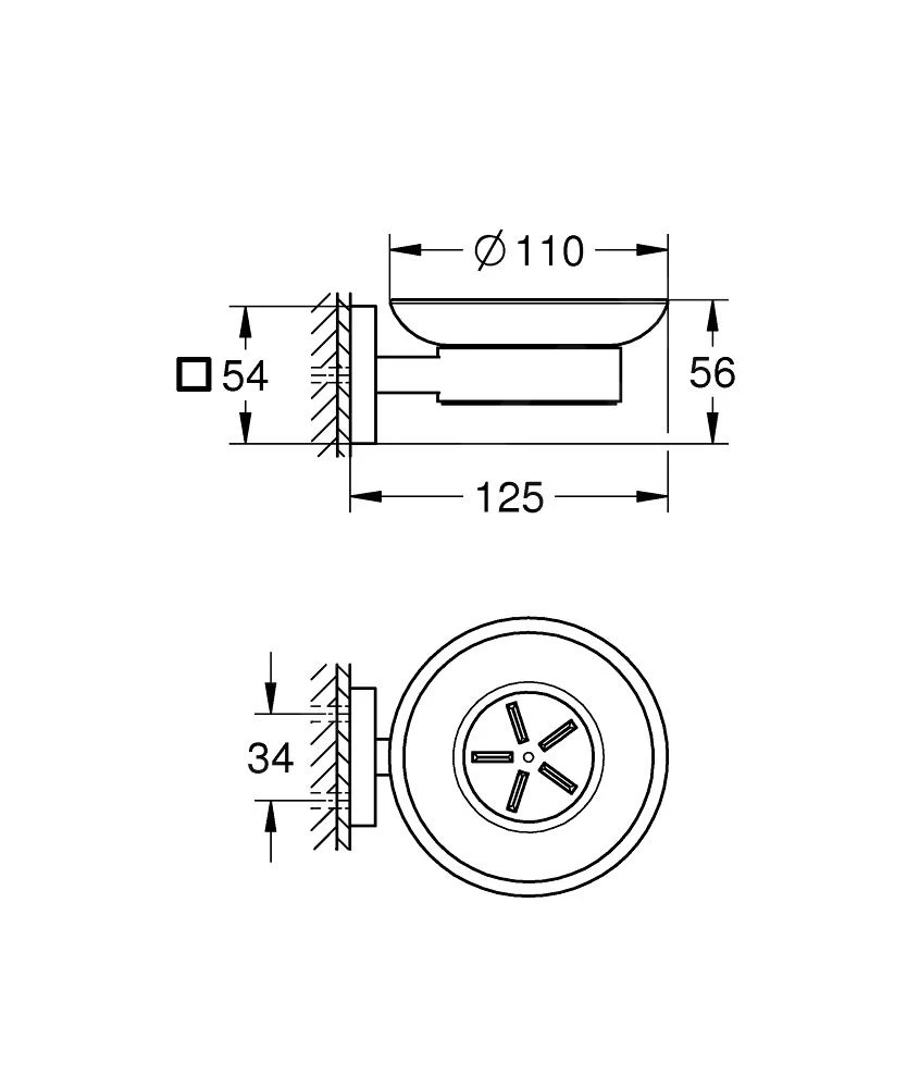 Grohe QuickFix Start Cube - Zeepschaal Met Houder, Glas/supersteel 41096DC0 - Afbeelding 2