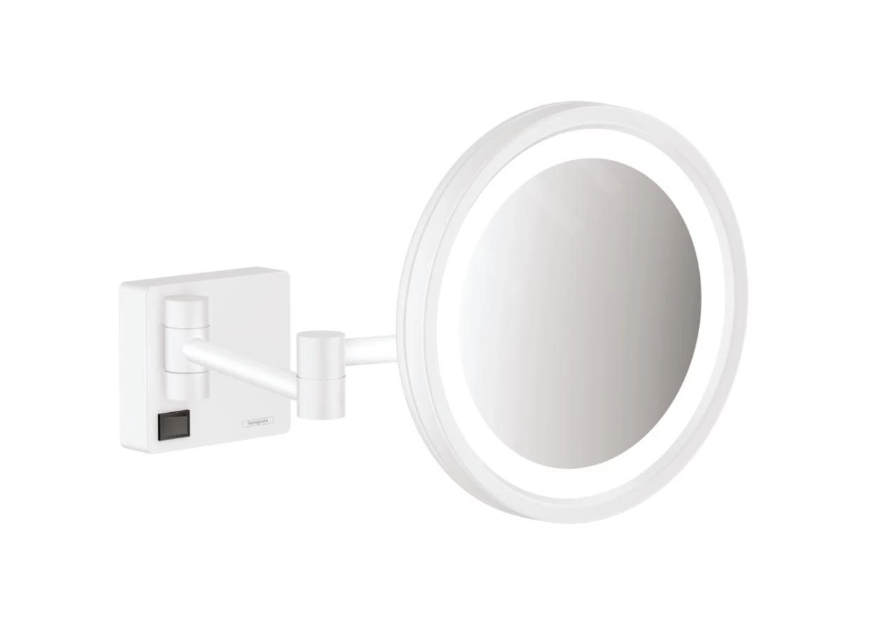Hansgrohe AddStoris - Make-up Spiegel Wandmontage Met LED-verlichting, Mat Wit 41790700