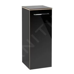 Villeroy & Boch Avento - Badkamer Zijkast, 350x890x373 Mm, 1 Deur, Crystal Black A89500B3