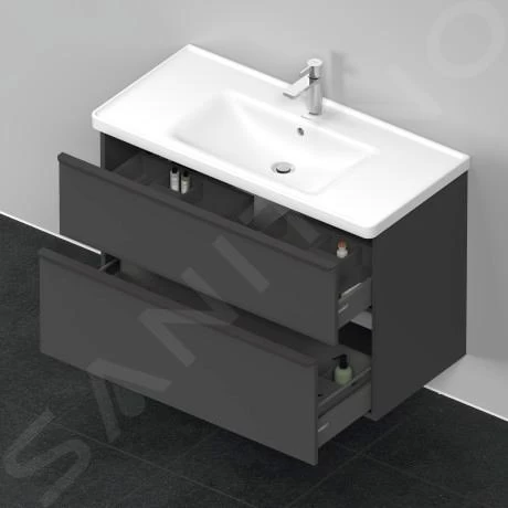 Duravit D-Neo - Wastafelonderkast 984x625x452 Mm, 2 Laden, Grafiet Mat DE435604949 - Afbeelding 4