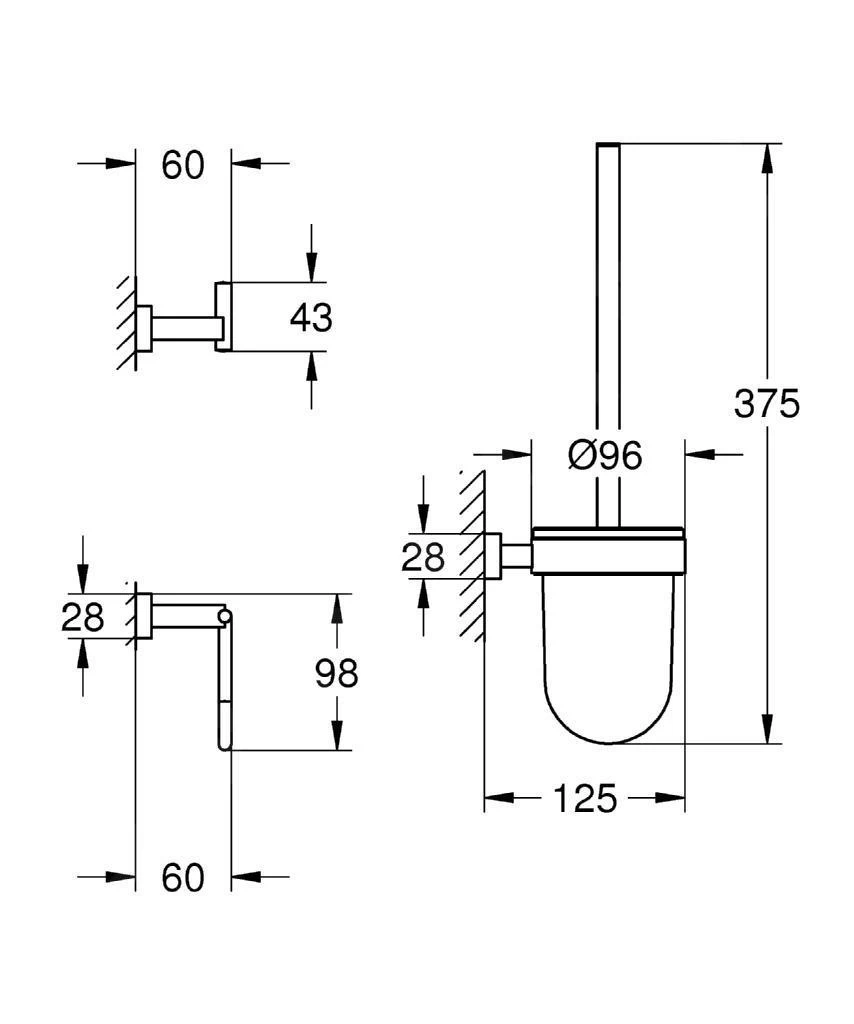 Grohe Essentials Cube - Accessoire Set, Chroom 40757001 - Afbeelding 2
