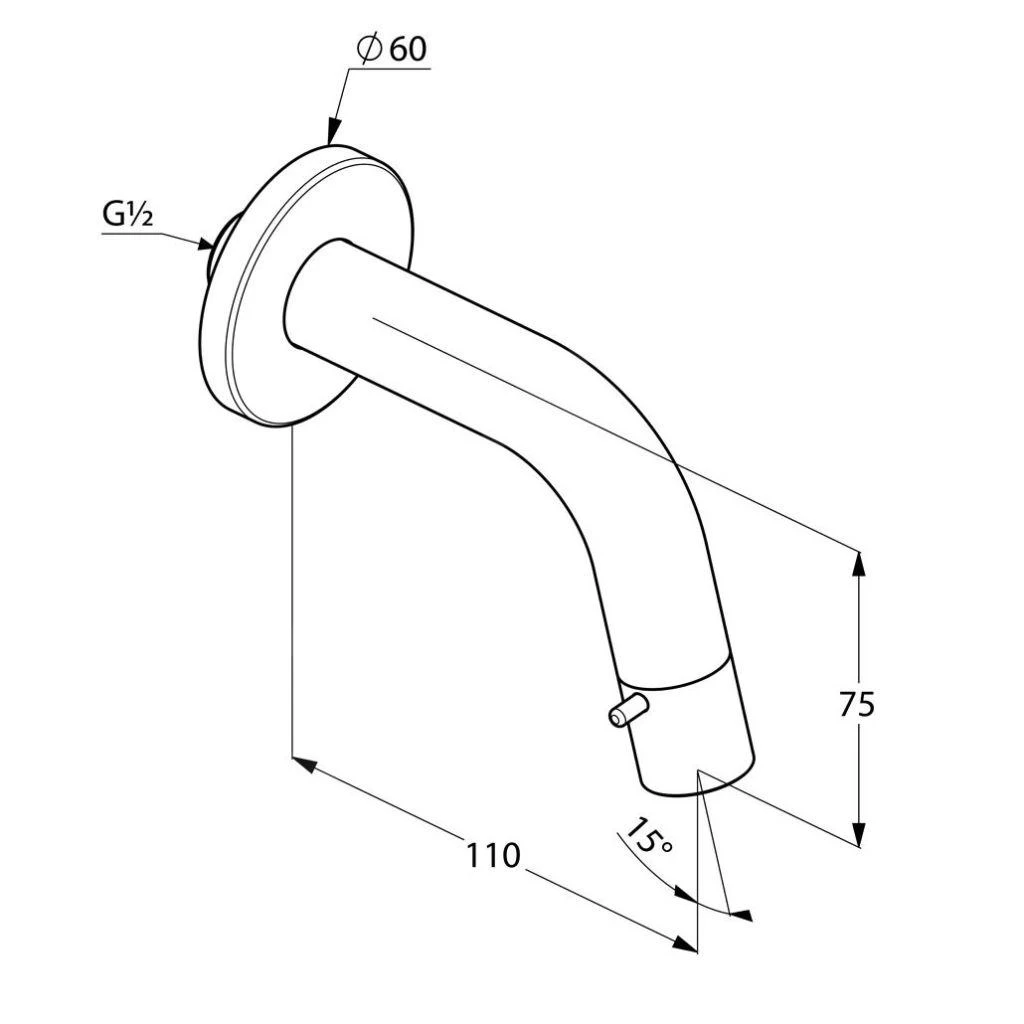 Kludi Bozz - Wand Tapkraan, Chroom 380170530 - Afbeelding 2